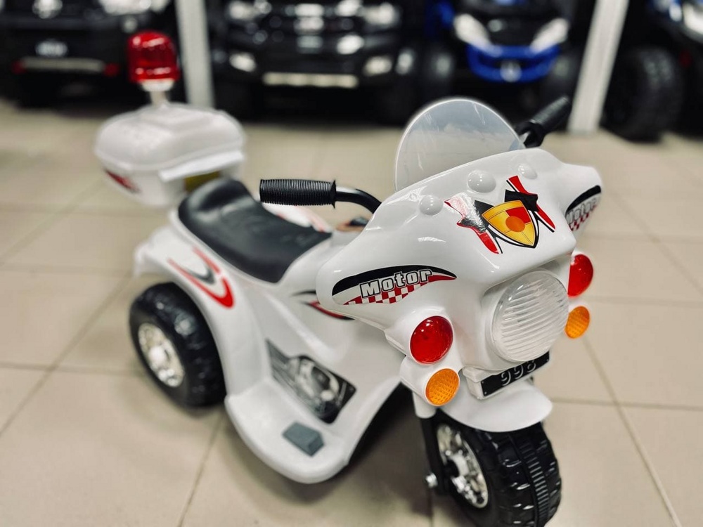Детский электромобиль мотоцикл RiverToys Moto 998 (белый) - фото3