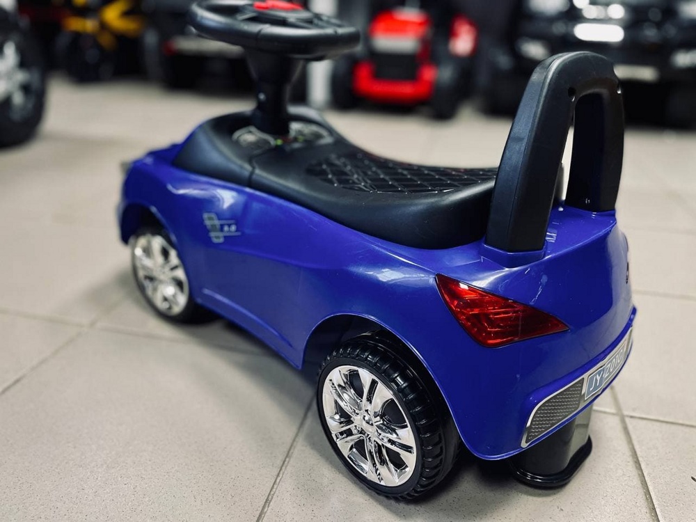 Детская машинка-каталка, толокар RiverToys Mercedes-Benz JY-Z01C (синий/черный) - фото4