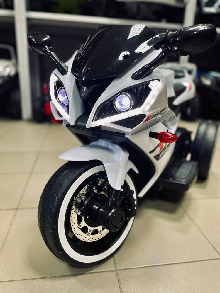 Детский электромобиль, мотоцикл Igro TD FLB-968T (белый) W - фото3