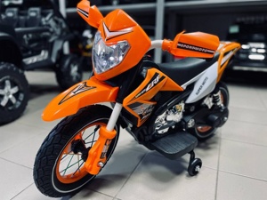 Детский электромобиль, мотоцикл Igro TD FB-6186 (оранжевый) OA - фото