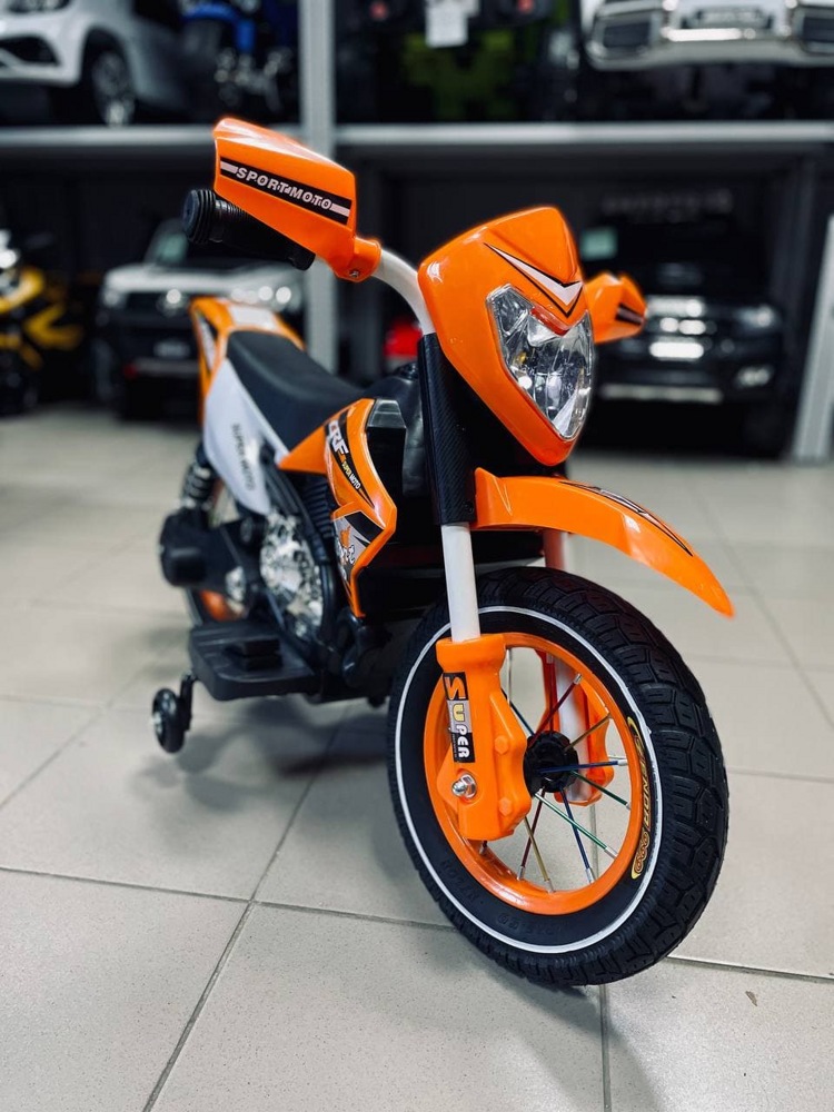 Детский электромобиль, мотоцикл Igro TD FB-6186 (оранжевый) OA - фото3
