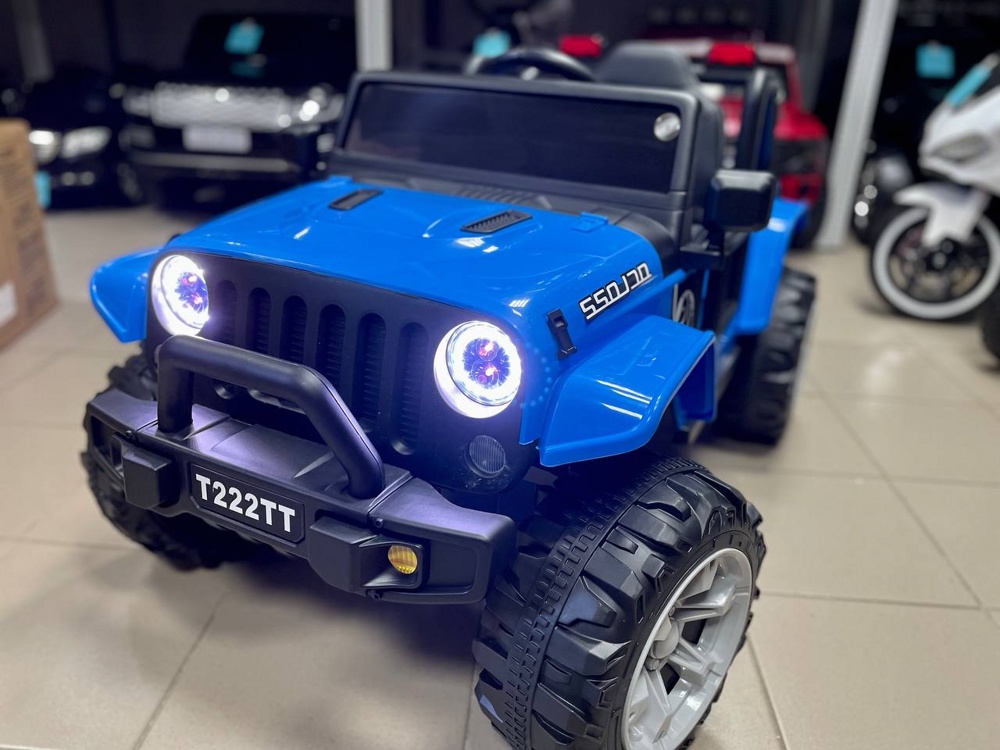 Детский электромобиль RiverToys T222TT (синий) Jeep - фото6