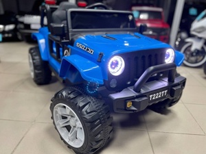 Детский электромобиль RiverToys T222TT (синий) Jeep - фото