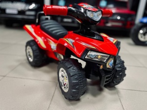 Детская машинка каталка Baby Care Super ATV 551 (красный) кожаное сиденье, звуковые эффекты - фото