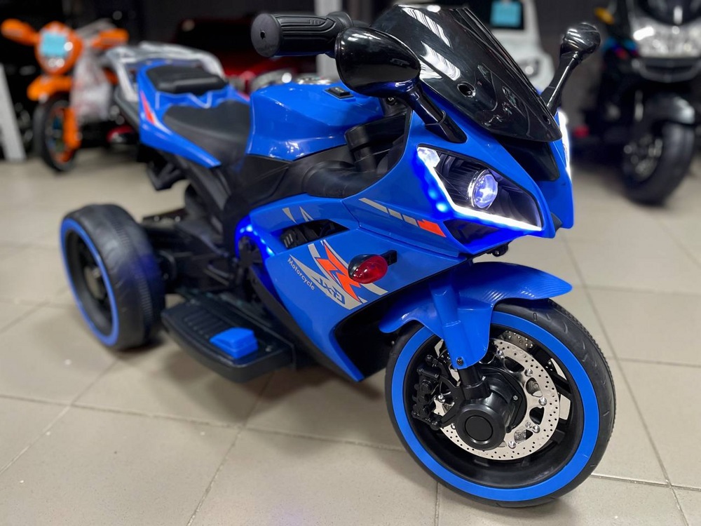 Детский электромобиль, мотоцикл Igro TD FLB-968T (синий) B - фото3