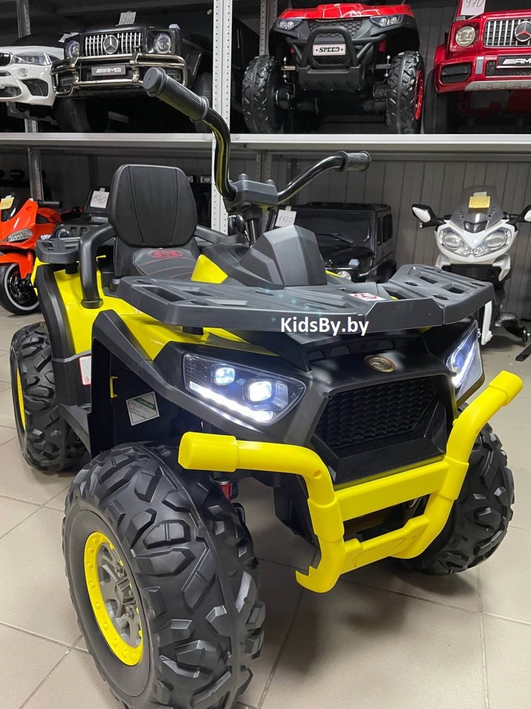 Детский электроквадроцикл RiverToys H999HH (желтый) полноприводный - фото2
