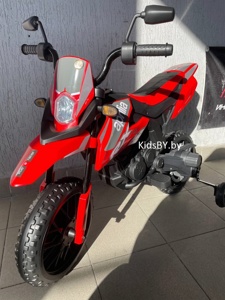 Детский электромотоцикл RiverToys P444PP-S317 (красный) - фото