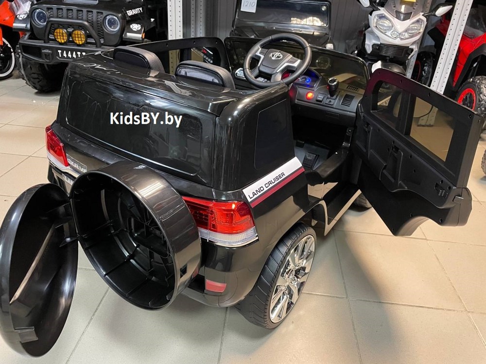 Детский электромобиль RiverToys Toyota Land Cruiser 200 JJ2022 (полицейский черный) - фото3