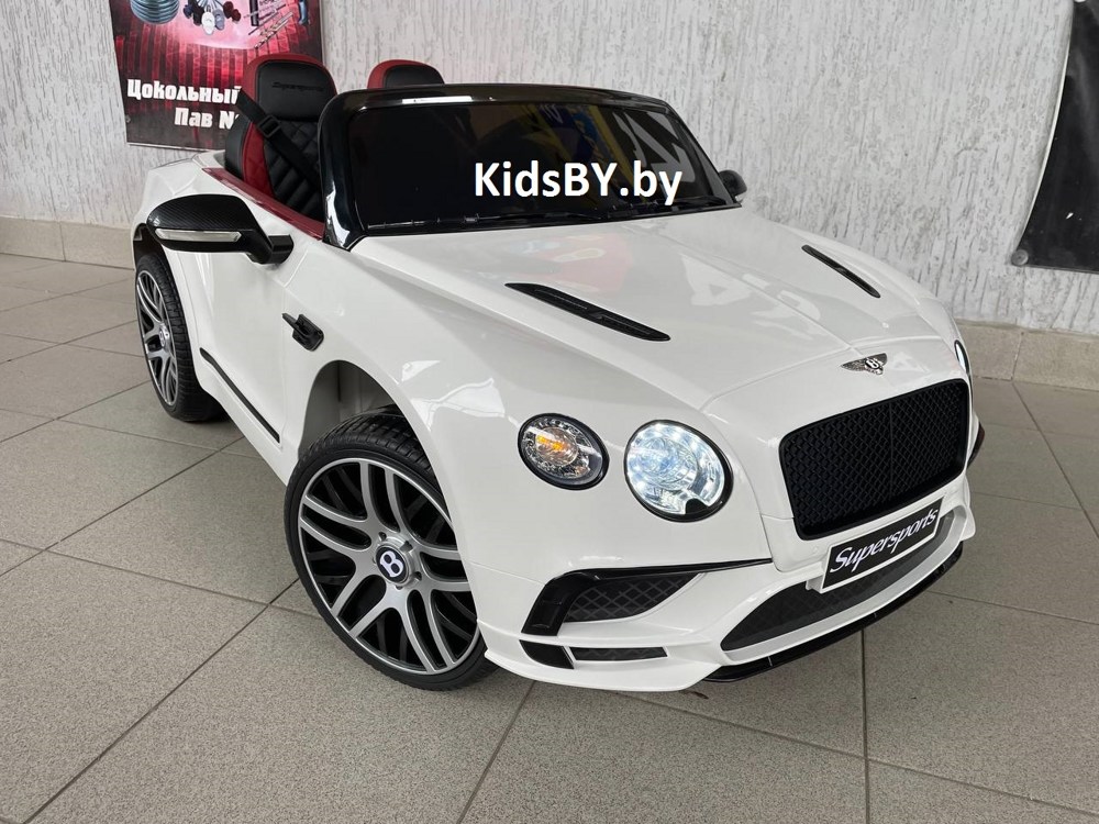 Детский электромобиль RiverToys Bentley Continental Supersports JE1155 (белый) Лицензия двухместный - фото2