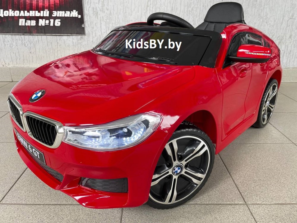 Детский электромобиль RiverToys BMW6 GT JJ2164 (красный) вишневый глянец (автокраска) Лицензия