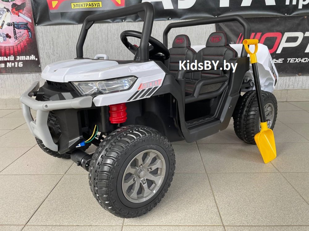 Детский электромобиль RiverToys H005HH (белый) Двухместный