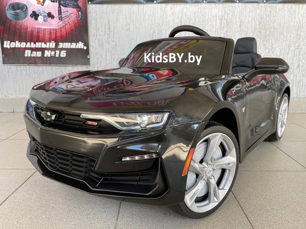 Детский электромобиль RiverToys Chevrolet Camaro 2SS HL558 (черный) Лицензия - фото