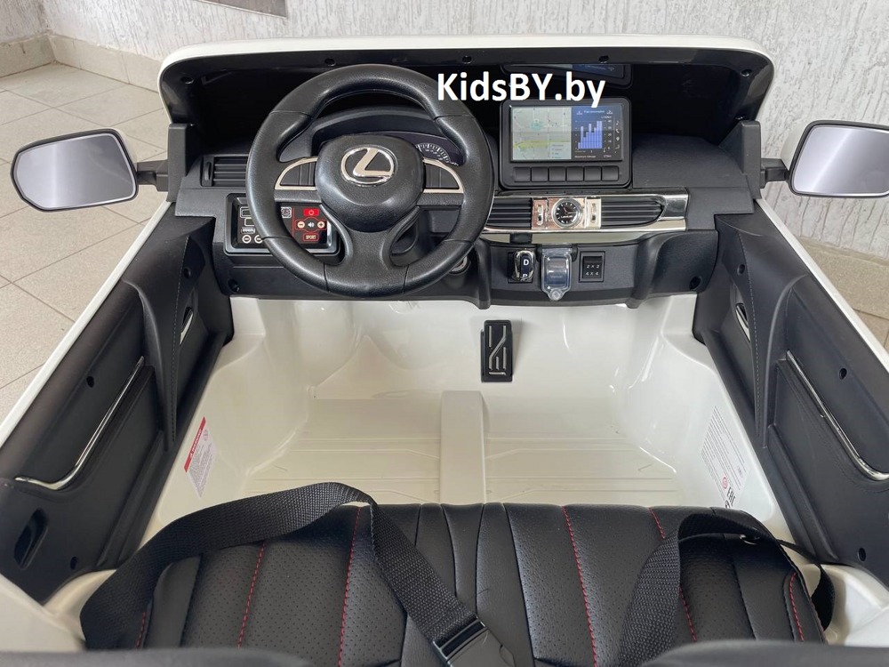 Детский электромобиль RiverToys Lexus LX570 Y555YY (белый) Двухместный Полноприводный Лицензия - фото3