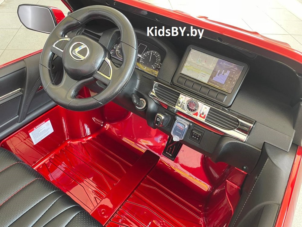 Детский электромобиль RiverToys Lexus LX570 Y555YY (красный глянец) Двухместный Полноприводный Лицензия - фото3