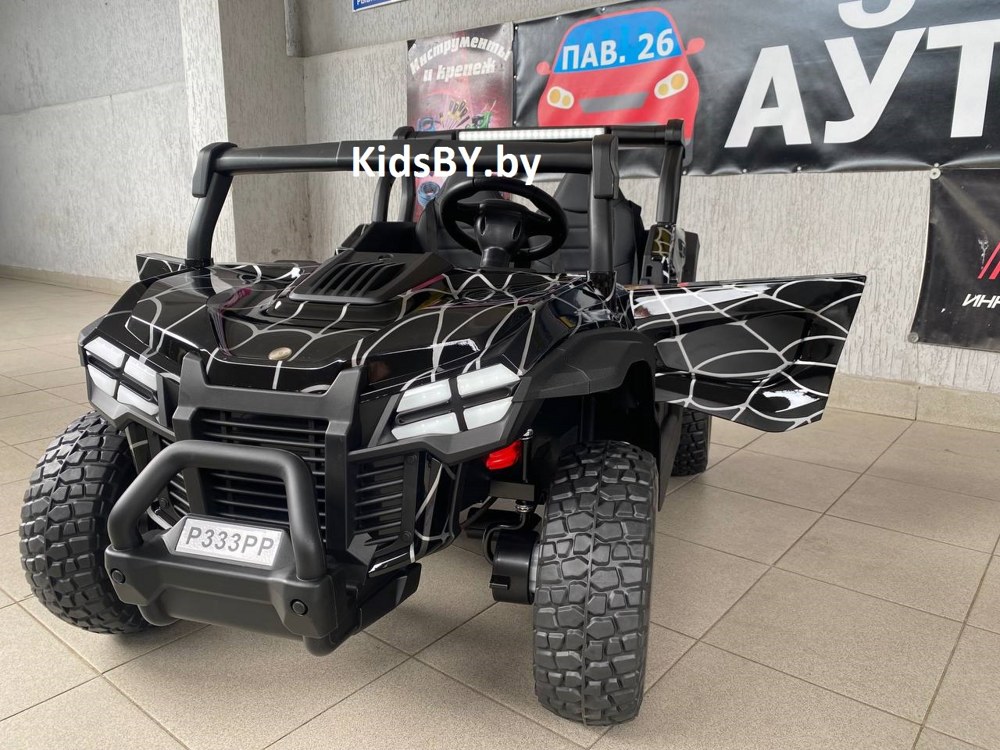 Детский электромобиль RiverToys Buggy P333PP (черный паук) Двухместный Полноприводный - фото6