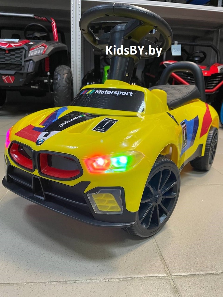Детский толокар RiverToys F003FF (желтый) BMW