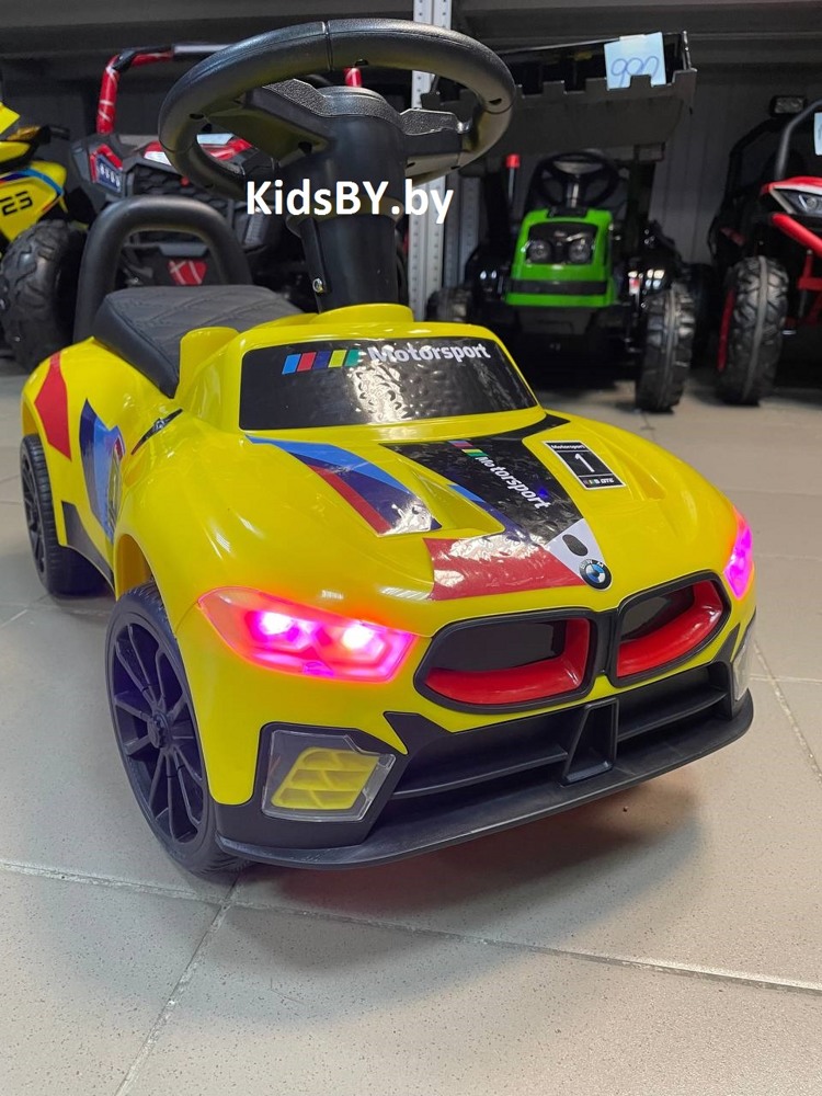 Детский толокар RiverToys F003FF (желтый) BMW - фото2