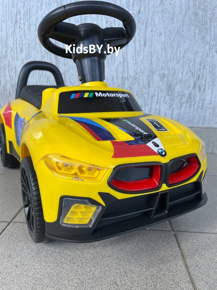 Детский толокар RiverToys F003FF (желтый) BMW - фото3