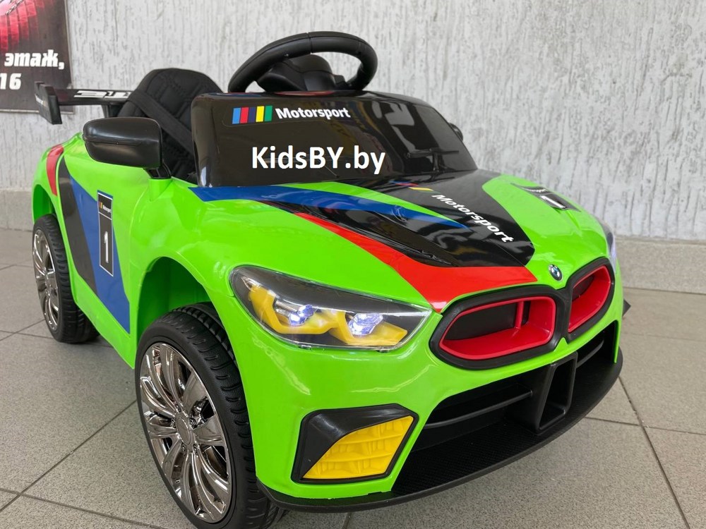 Детский электромобиль RiverToys F444FF (зеленый) BMW Режим качалки - фото2