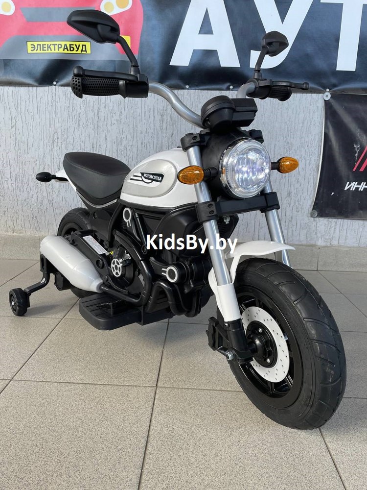Детский электромотоцикл RiverToys Z111ZZ (белый)