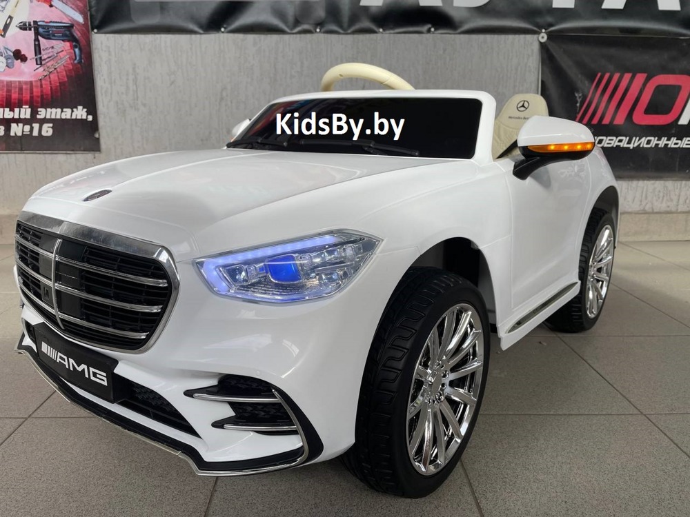 Детский электромобиль RiverToys М333БХ (белый) Mercedes Лицензия Полный привод