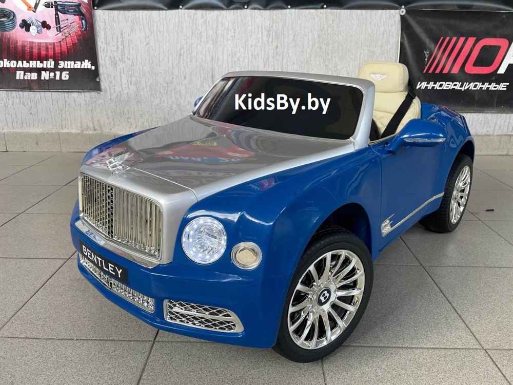 Детский электромобиль RiverToys Bentley Mulsanne JE1006 (синий) Лицензия - фото3