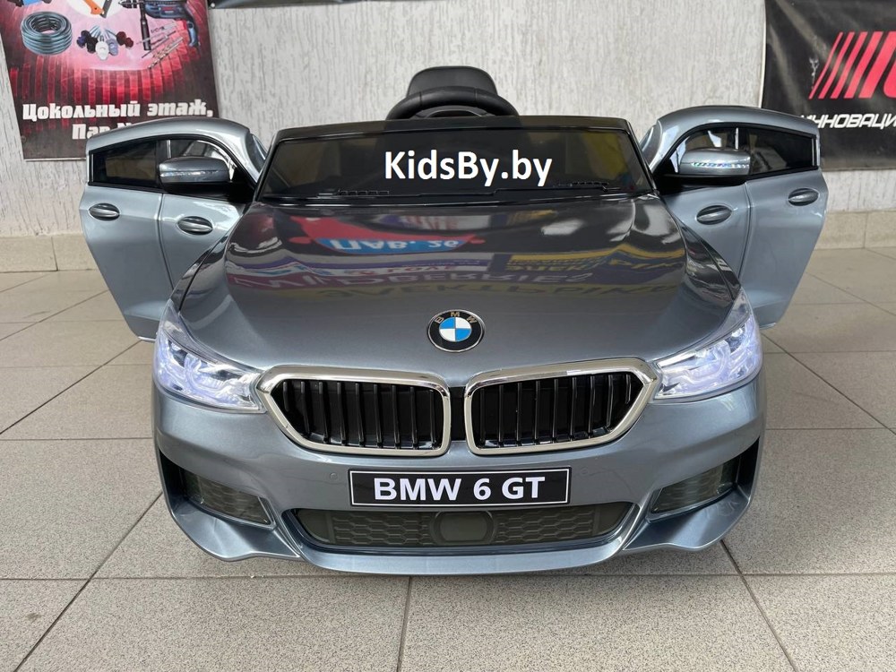 Детский электромобиль RiverToys BMW6 GT JJ2164 (серый) глянец (автокраска) Лицензия - фото2