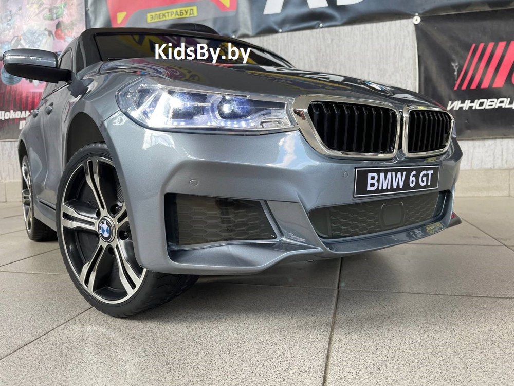 Детский электромобиль RiverToys BMW6 GT JJ2164 (серый) глянец (автокраска) Лицензия - фото3