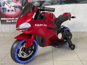 Детский электромотоцикл RiverToys X003XX (красный глянец) - фото
