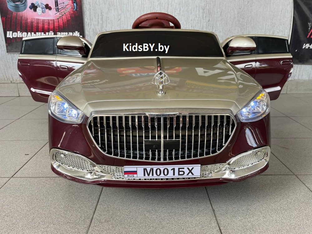 Детский электромобиль RiverToys М001БХ (красно-золотой глянец) Mercedes Полноприводный - фото2