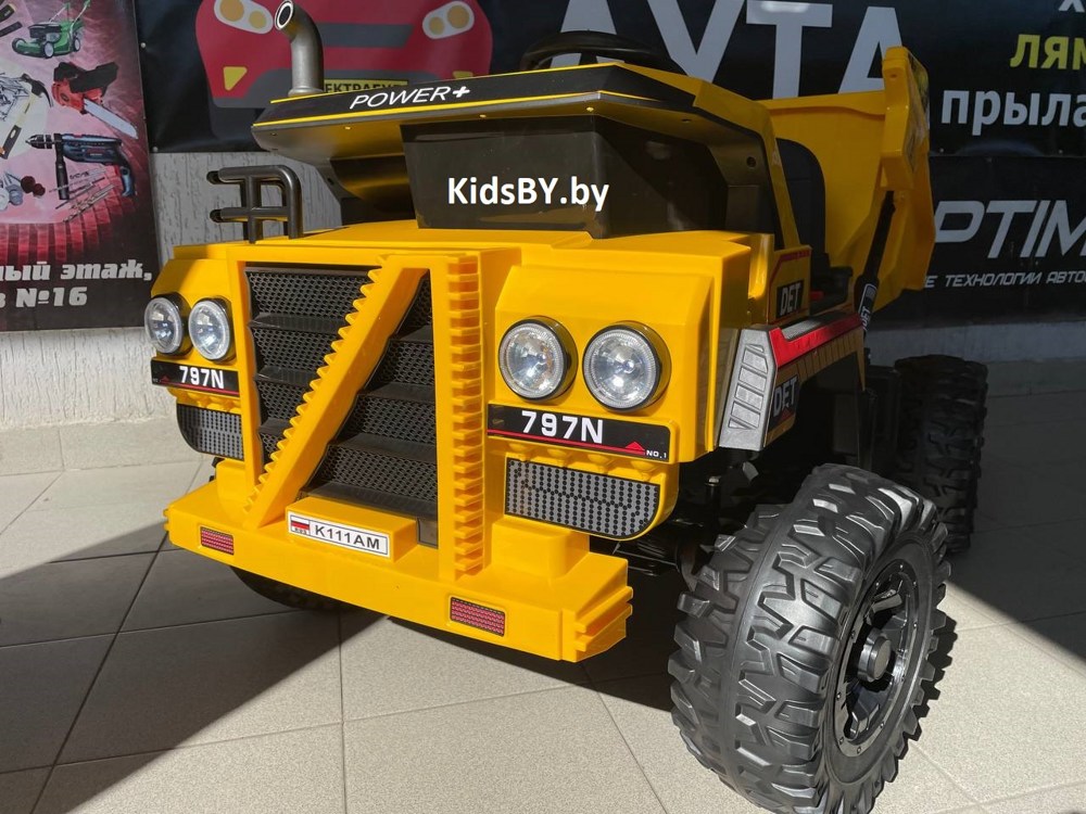 Детский электромобиль RiverToys K111AM (желтый) Двухместный, полноприводный - фото6