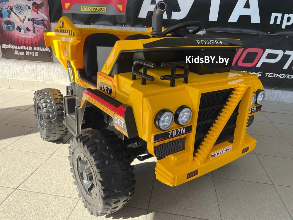 Детский электромобиль RiverToys K111AM (желтый) Двухместный, полноприводный - фото2