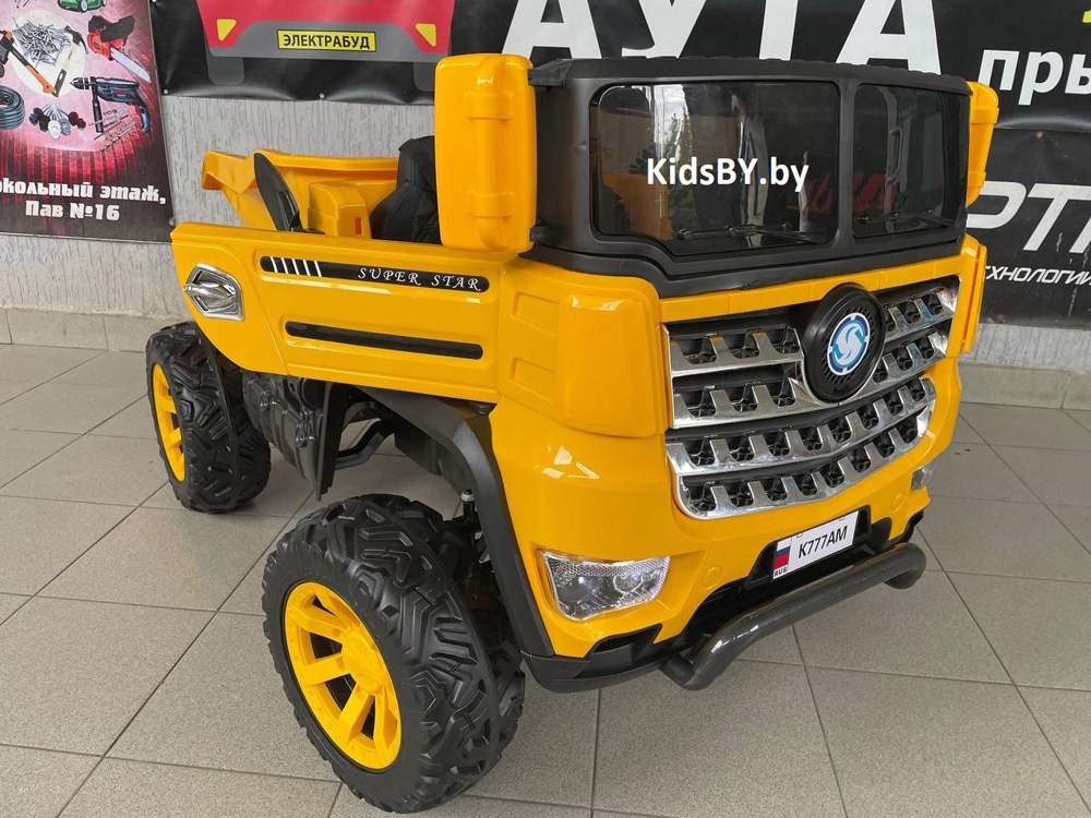 Детский электромобиль RiverToys K777AM (желтый) Mercedes Полноприводный - фото6