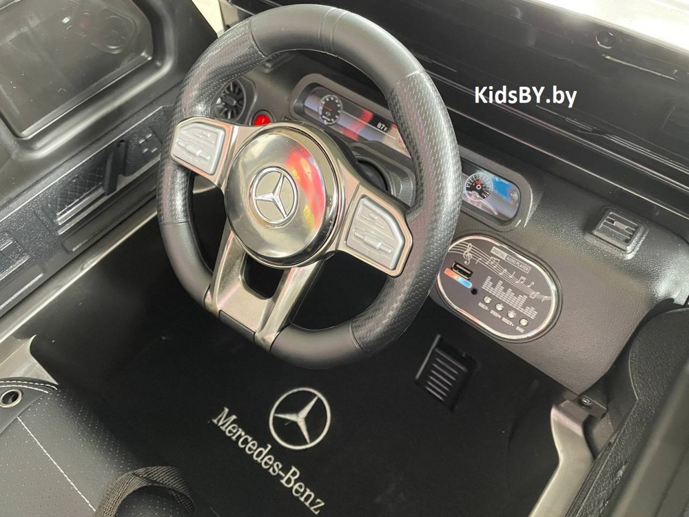 Детский электромобиль RiverToys Mercedes-AMG G63 4WD G333GG (серый глянец) Полноприводный - фото4