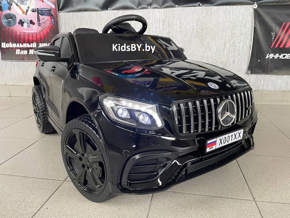 Детский электромобиль RiverToys X001XX (черный глянец) Mercedes Полноприводный - фото2