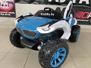 Детский электромобиль RiverToys K888AM (синий) BMW - фото