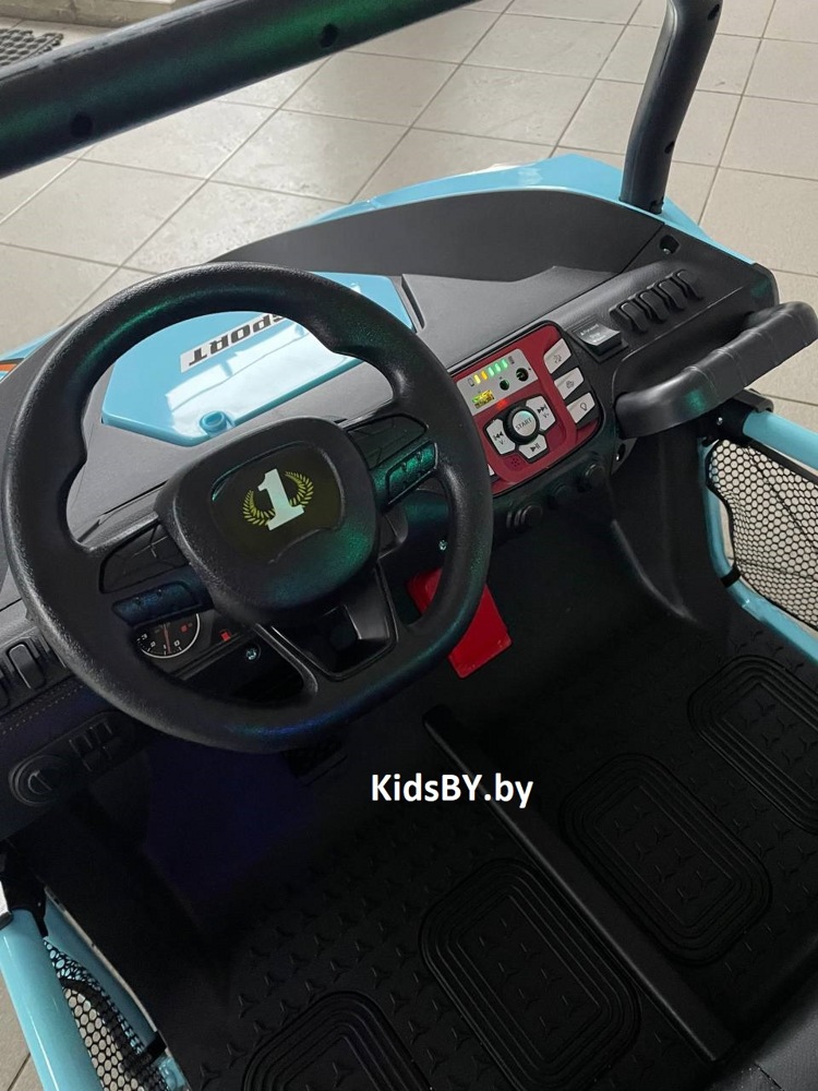Детский электромобиль Baby Driver Buggy арт. T111 (небесный) Двухместный - фото5