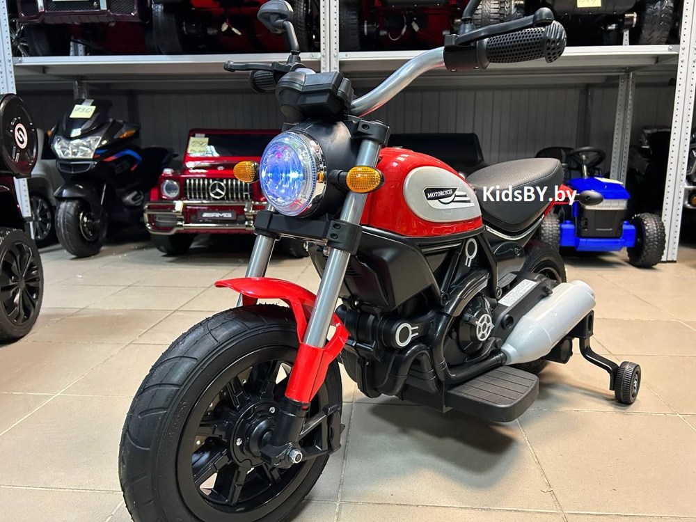 Детский электромотоцикл RiverToys Z111ZZ (красный)