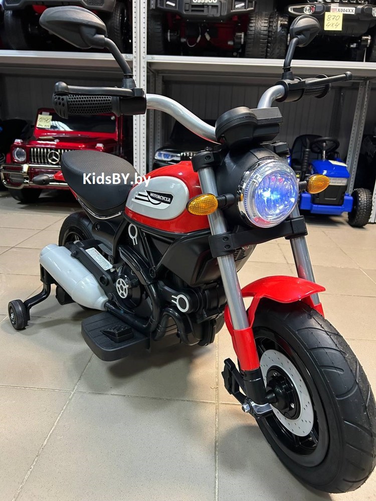 Детский электромотоцикл RiverToys Z111ZZ (красный) - фото3