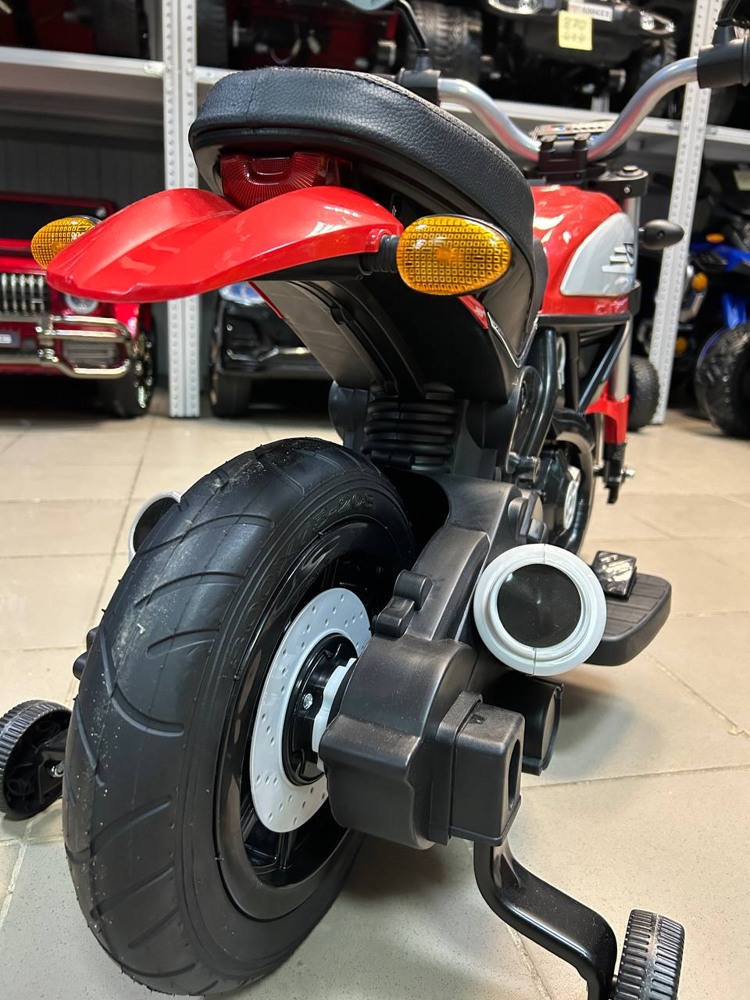 Детский электромотоцикл RiverToys Z111ZZ (красный) - фото5