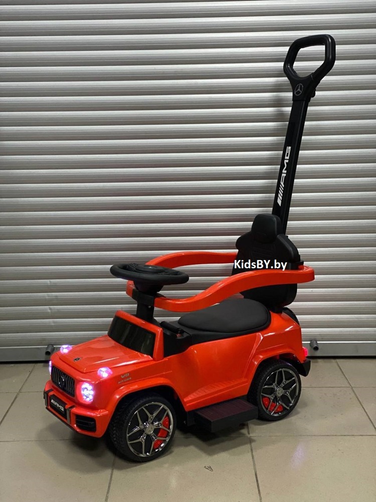 Детский толокар River Toys Mercedes-Benz G63 Z001ZZ-B (красный бриллиант) 2 в 1 трансформируется в качалку, звук и свет от аккумулятора