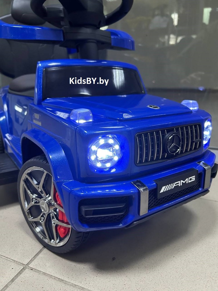 Детский толокар River Toys Mercedes-Benz G63 Z001ZZ-B (синий бриллиант) 2 в 1 трансформируется в качалку, звук и свет от аккумулятора - фото2