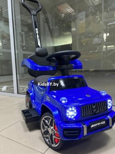 Детский толокар RiverToys Mercedes-Benz GL63 Z001ZZ-A (синий бриллиант) 3 в 1 электромобиль, трансформируется в качалку, пульт д/у - фото