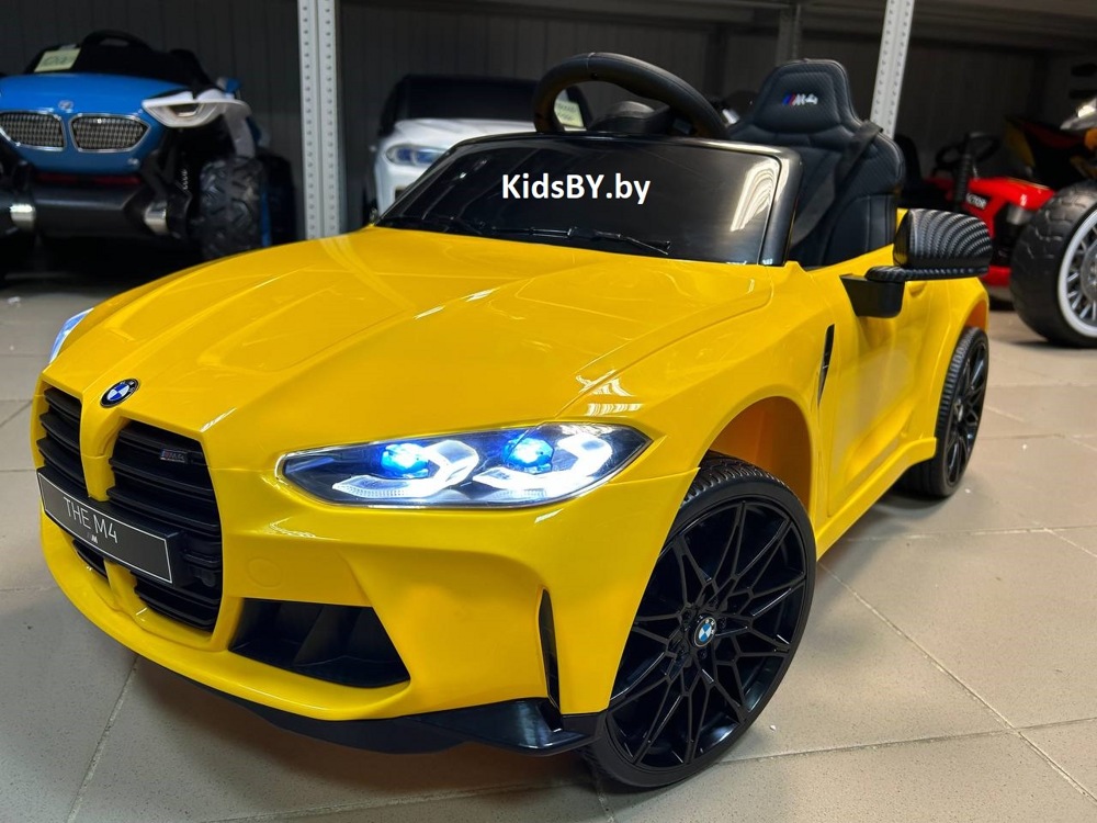 Детский электромобиль RiverToys BMW M4 A004AA (желтый) Лицензионная - фото2