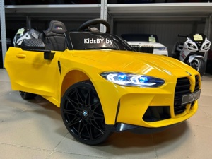 Детский электромобиль RiverToys BMW M4 A004AA (желтый) Лицензионная - фото