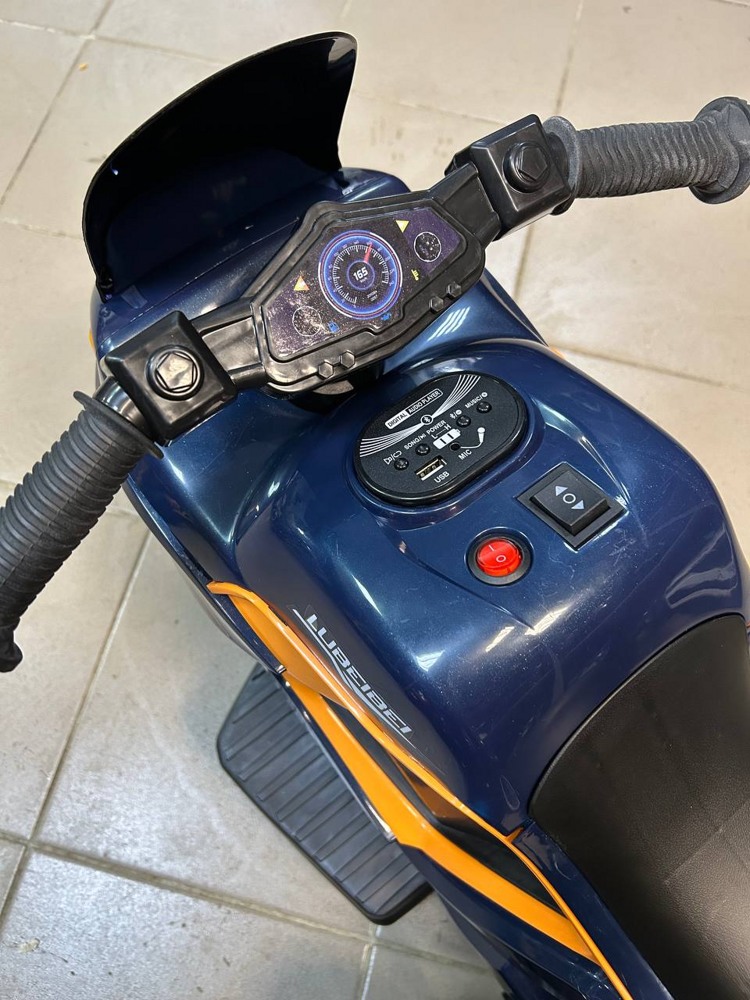 Детский электромотоцикл RiverToys G004GG (синий) - фото3