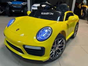 Детский электромобиль RiverToys F333FF (желтый глянец) Porsche - фото
