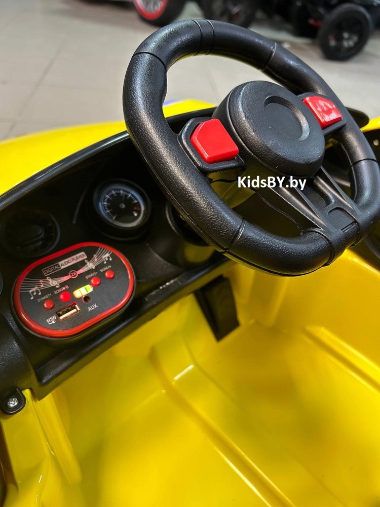Детский электромобиль RiverToys F333FF (желтый глянец) Porsche - фото3