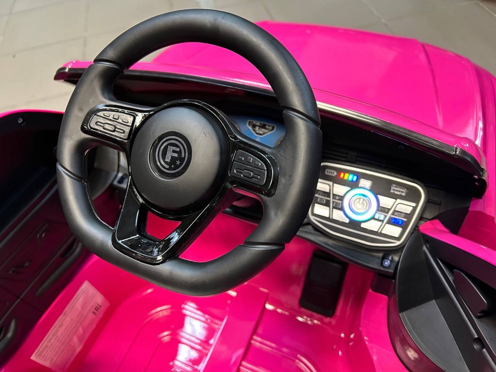 Детский электромобиль RiverToys X008XX (розовый глянец) Audi - фото3