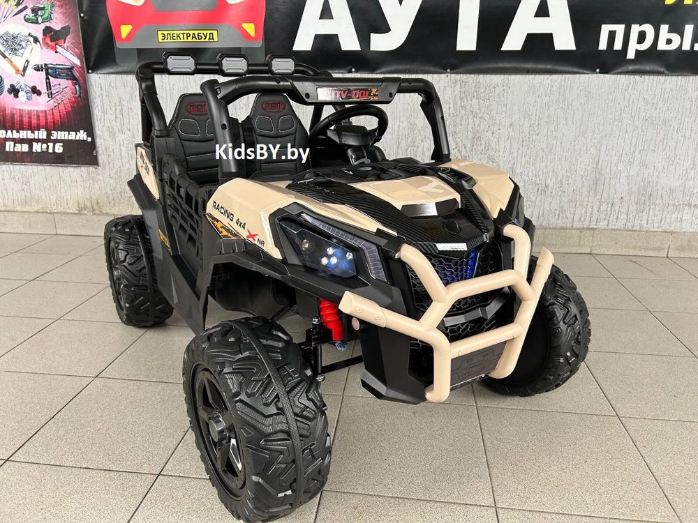 Детский электромобиль RiverToys K777KK 4WD (кремовый) Buggy Полноприводный Двухместный - фото2